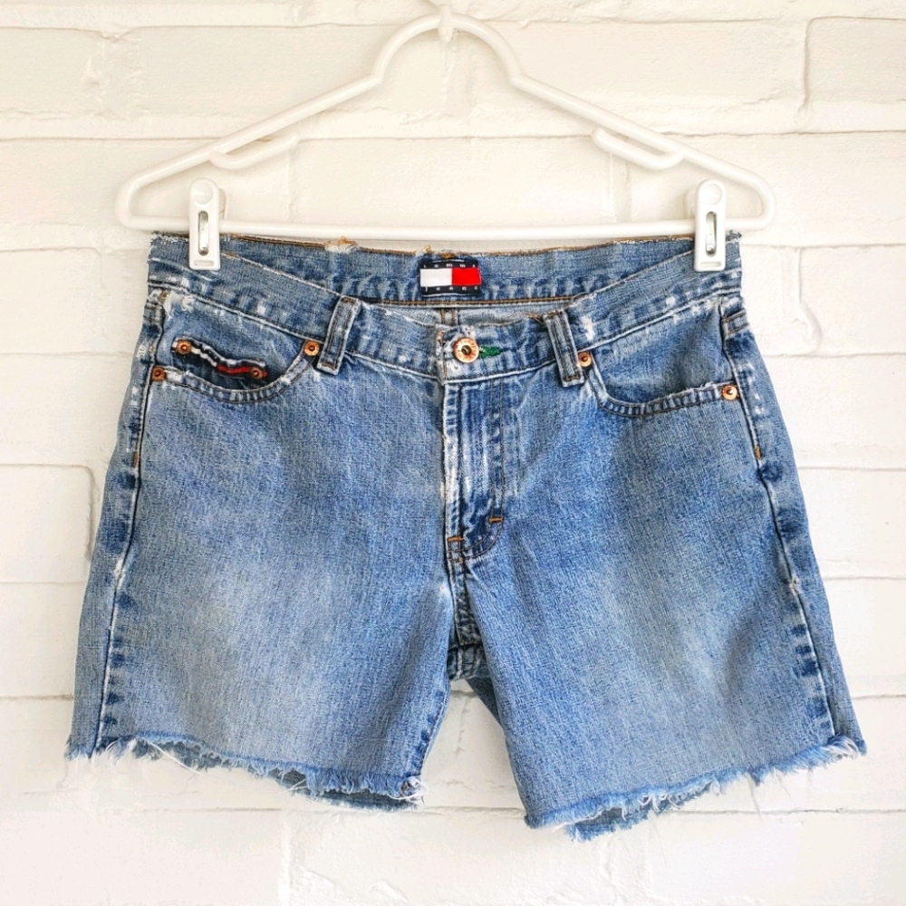 Vtg Tommy Jeans Hilfiger Cutoff Shorts Distressed